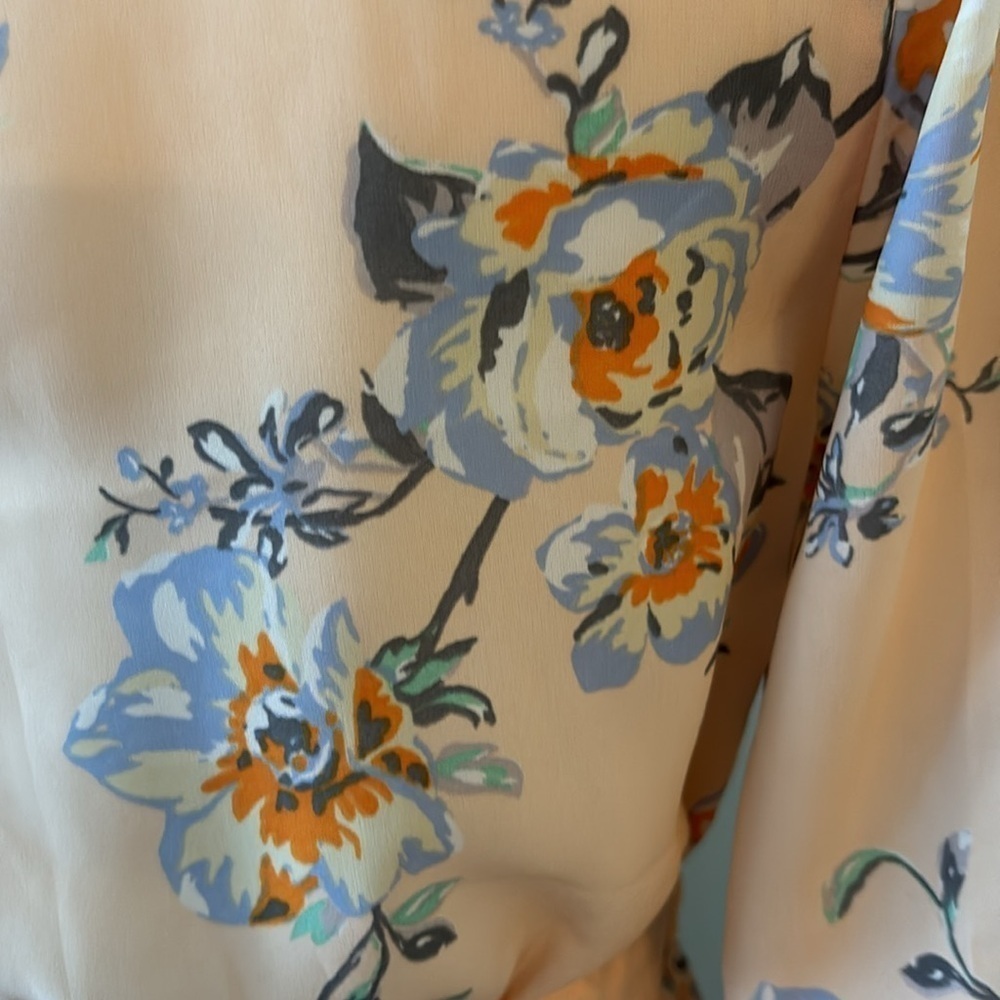 H&M Lightweight Chiffon Floral Dress Pink Sz. XS - Picture 8 of 9